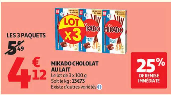 MIKADO CHOCOLAT AU LAIT