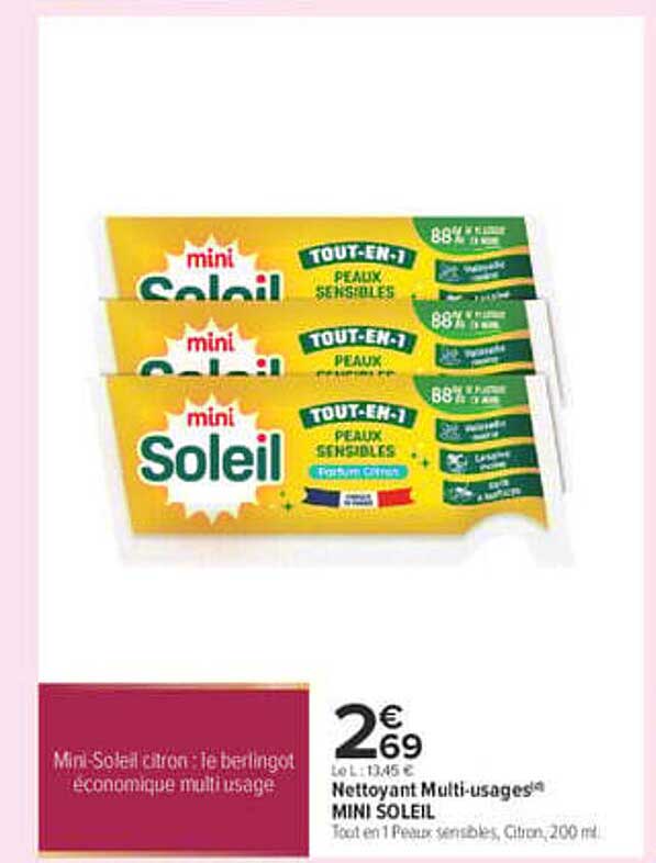 Mini Soleil citron : le berlingot économique multi usage