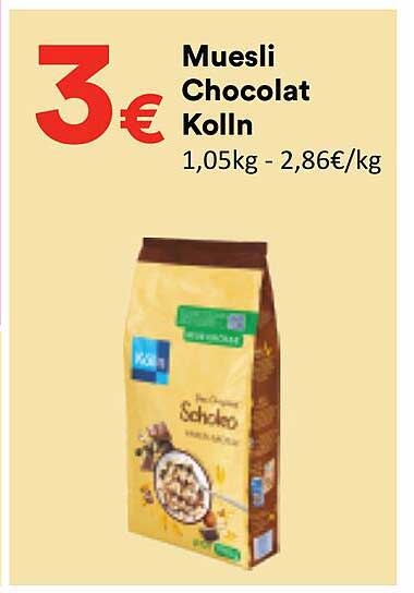 Muesli Chocolat Kölln 1,05kg - 2,86€/kg