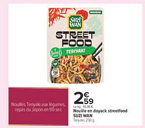 Nouille en doyack streetfood SUZI WAN Teriyaki 250 g