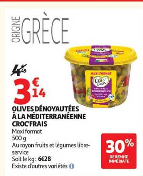 OLIVES DÉNOYAUTÉES À LA MÉDITERRANÉENNE CROC'FRAIS