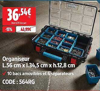 Organiseur L.56 cm x l.34,5 cm x h.12,8 cm