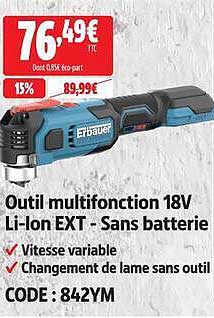 Outil multifonction 18V Li-Ion EXT - Sans batterie