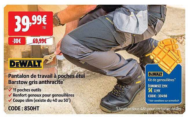 Pantalon de travail à poches étui Barstow gris anthracite