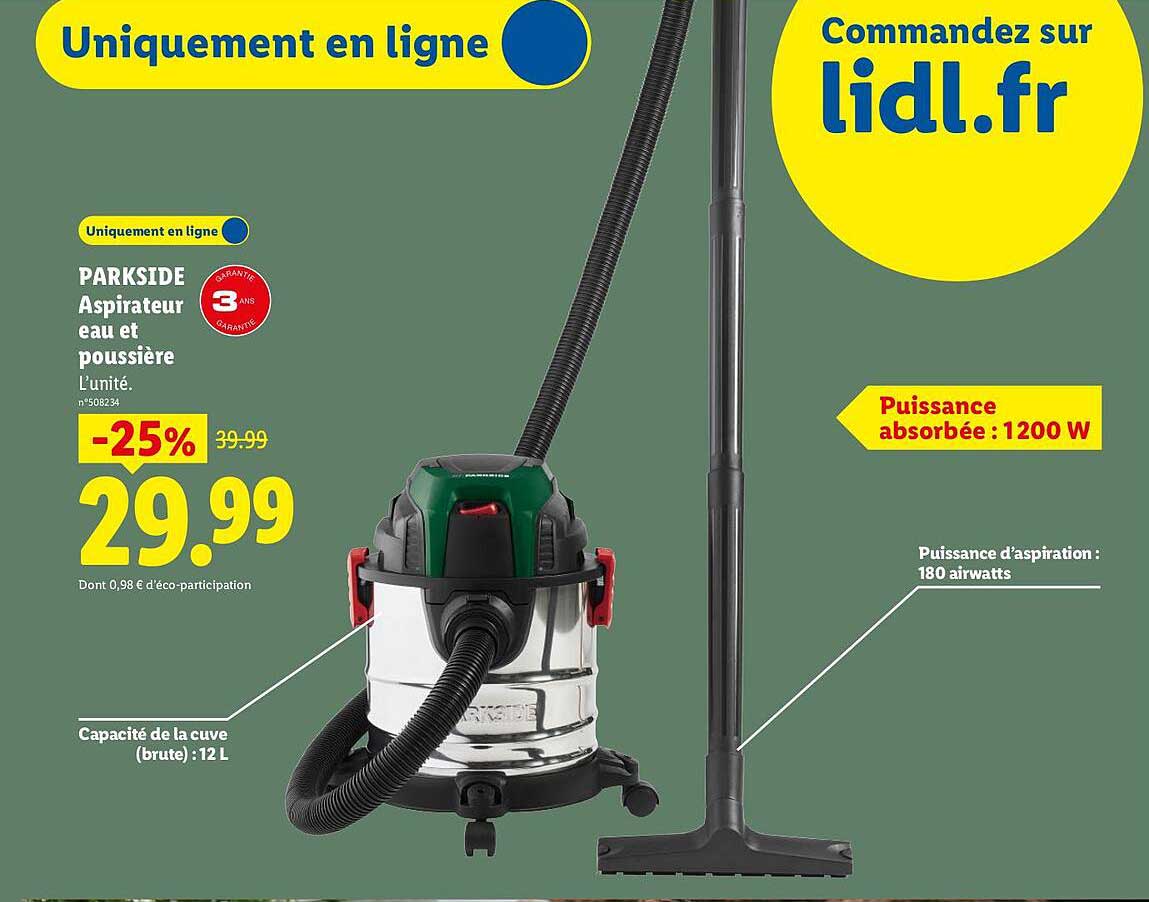 PARKSIDE Aspirateur eau et poussière
