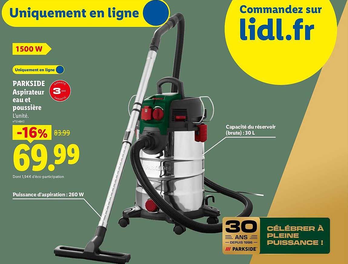 PARKSIDE Aspirateur eau et poussière
