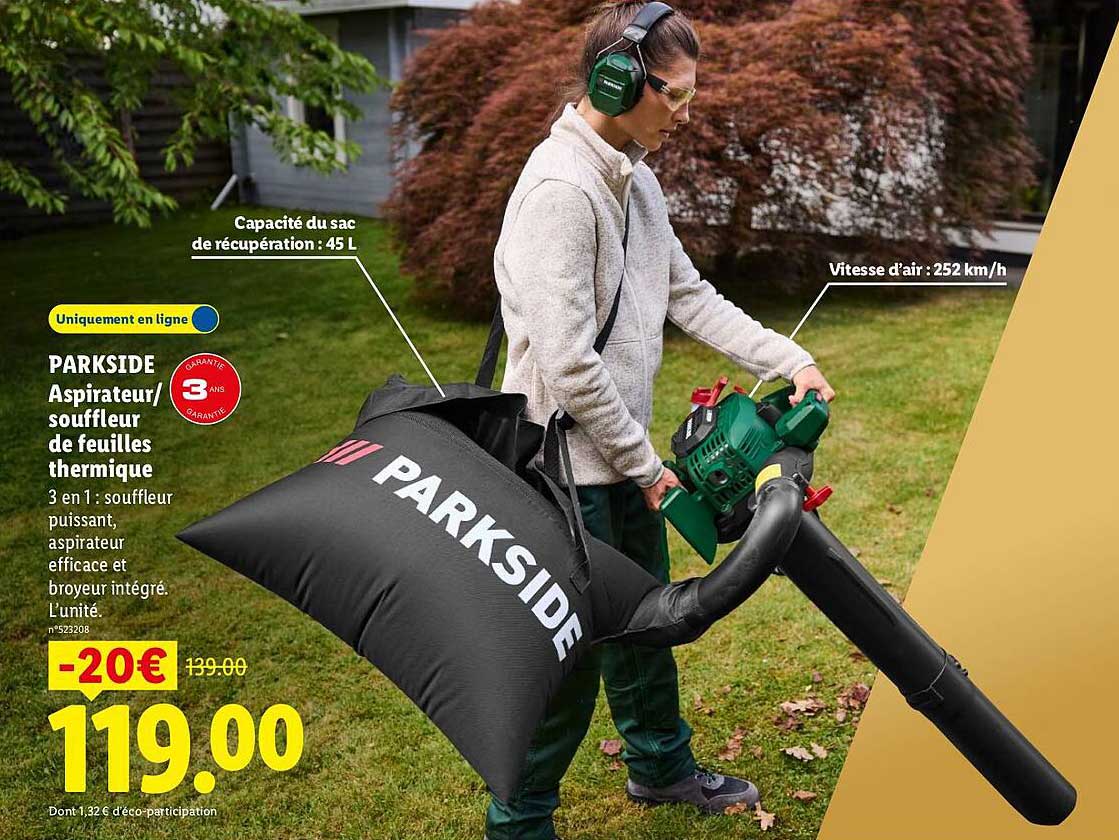 PARKSIDE Aspirateur/souffleur de feuilles thermique