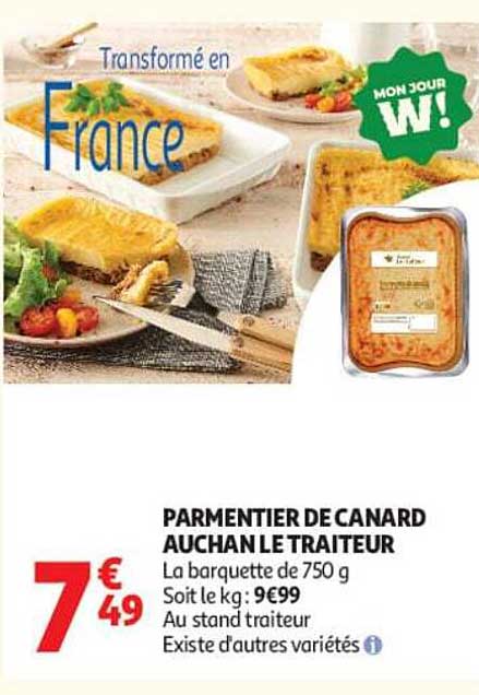 PARMENTIER DE CANARD AUCHAN LE TRAITEUR