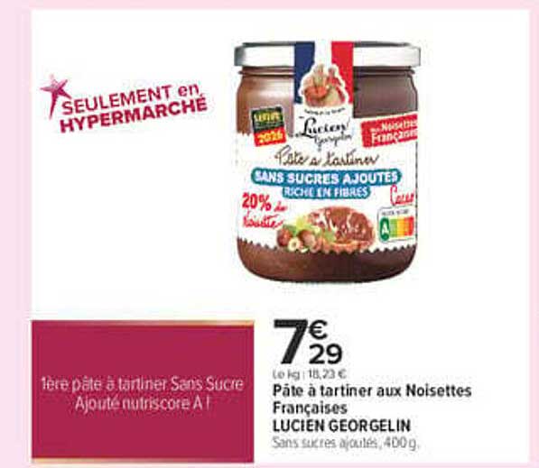 Pâte à tartiner aux Noisettes Françaises LUCIEN GEORGELIN