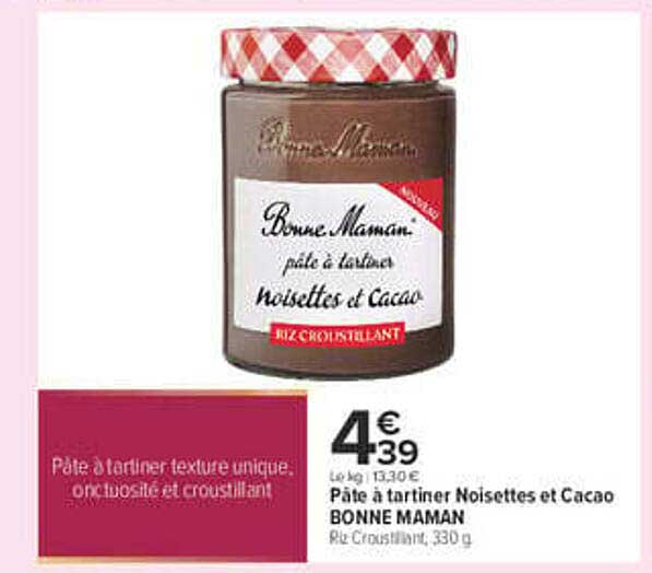 Pâte à tartiner Noisettes et Cacao BONNE MAMAN