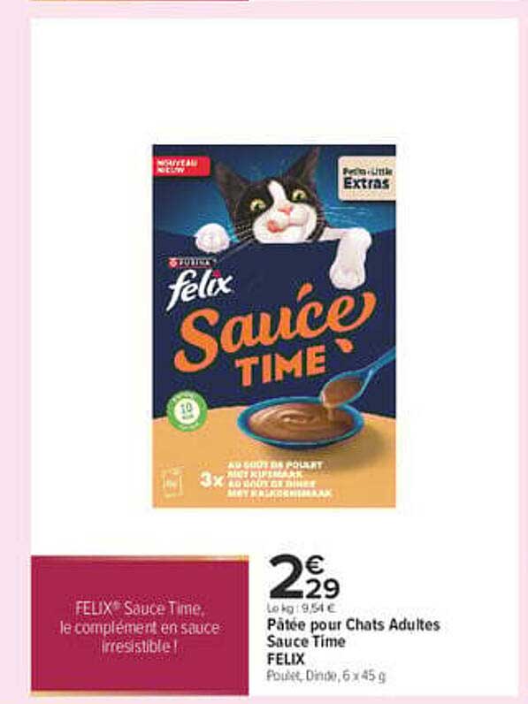 Pâtée pour Chats Adultes Sauce Time FELIX