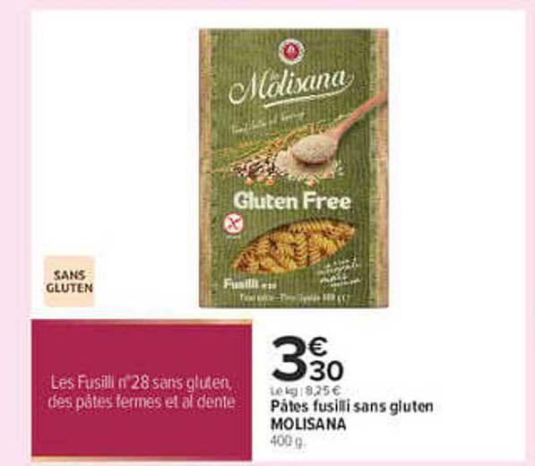Pâtes fusilli sans gluten MOLISANA 400 g