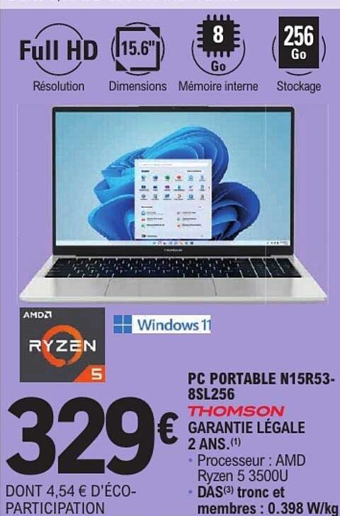 PC PORTABLE N15R53-8SL256 THOMSON