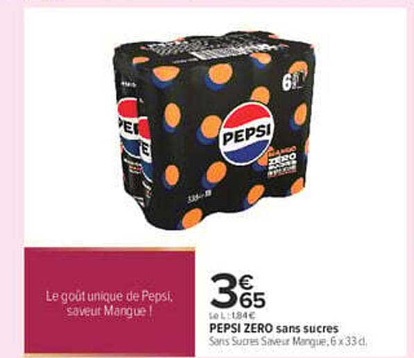 PEPSI ZERO sans sucres
