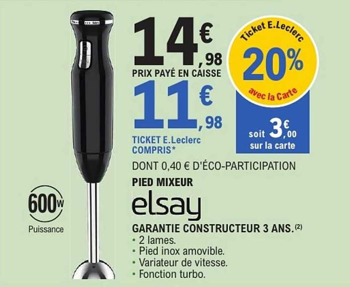 Pied mixeur elsay