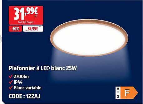 Plafonnier à LED blanc 25W