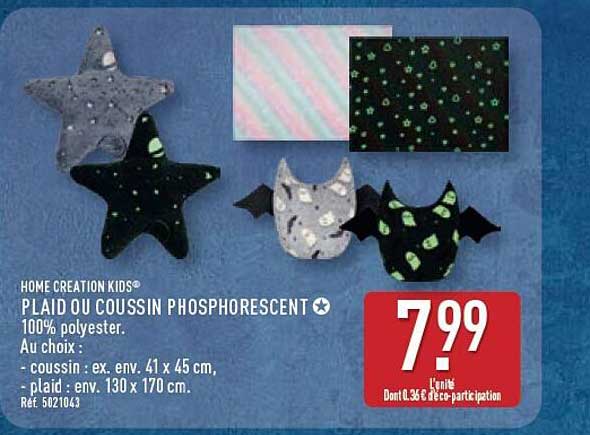 PLAID OU COUSSIN PHOSPHORESCENT
