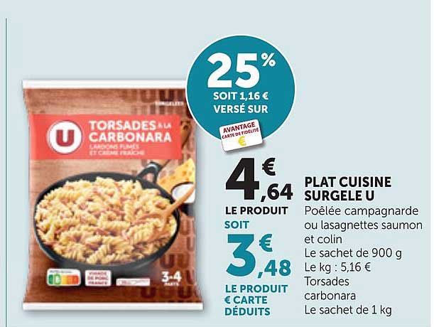 PLAT CUISINE SURGELÉ U