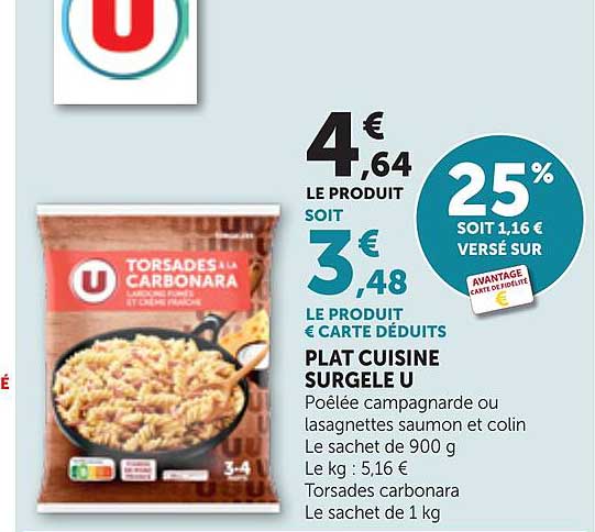 PLAT CUISINE SURGELE U