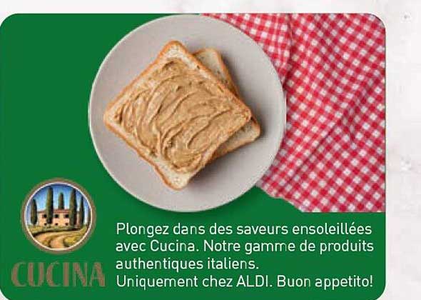 Plongez dans des saveurs ensoleillées avec Cucina. Notre gamme de produits authentiques italiens. Uniquement chez ALDI. Buon appetito!