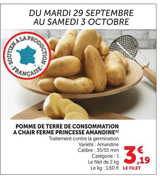 POMME DE TERRE DE CONSOMMATION A CHAIR FERME PRINCESSE AMANDINE