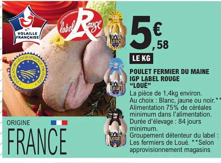 POULET FERMIER DU MAINE IGP LABEL ROUGE “LOUÉ”