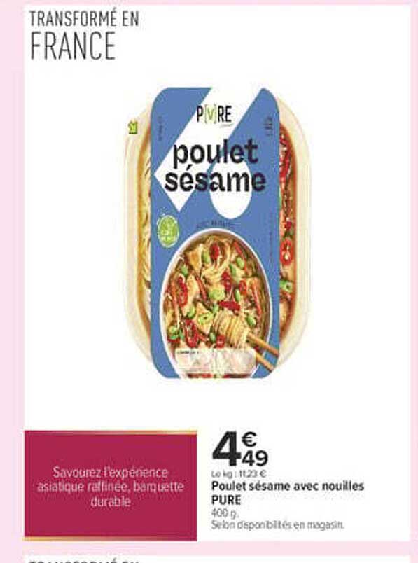 Poulet sésame avec nouilles PURE