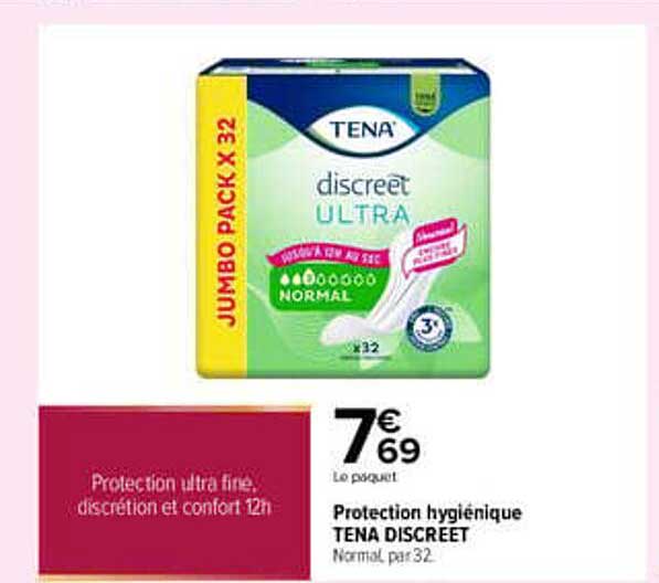 Protection hygiénique TENA DISCREET Normal par 32