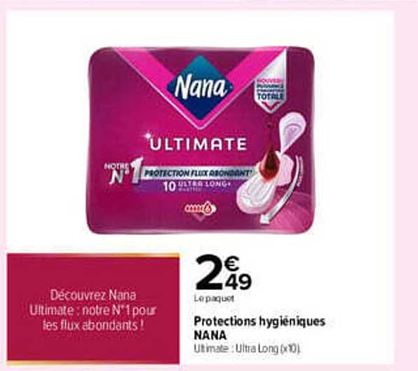 Protections hygiéniques NANA Ultimate : Ultra Long (x10)
