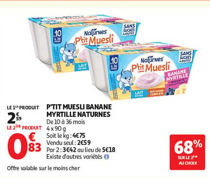 P'TIT MUESLI BANANE MYRTILLE NATURNES