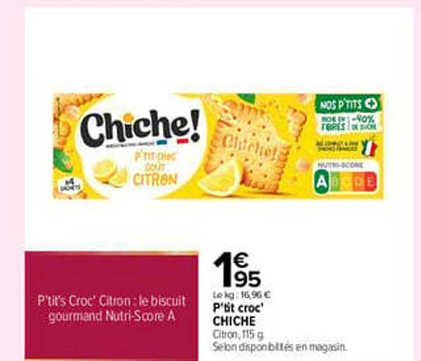 P’tit’s Croc’ Citron le biscuit gourmand NutriScore A