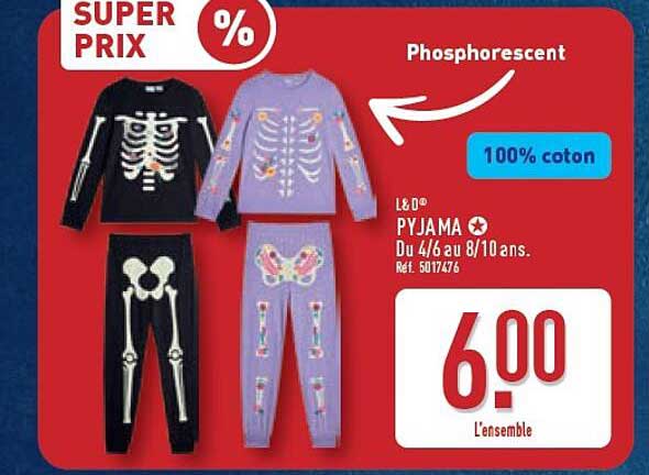 PYJAMA Du 4/6 au 8/10 ans. Réf. 5017476