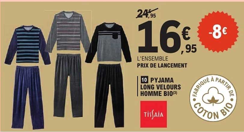 PYJAMA LONG VELOURS HOMME BIO(3)