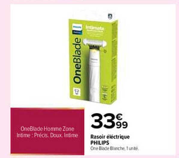 Rasoir électrique PHILIPS OneBlade Blanche, 1 unité.