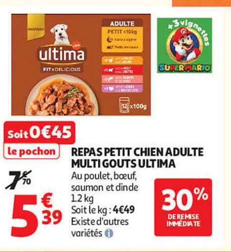 REPAS PETIT CHIEN ADULTE MULTIGOÛTS ULTIMA