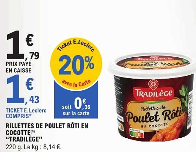 Rillettes de poulet rôti en cocotte «TRADILÈGE»