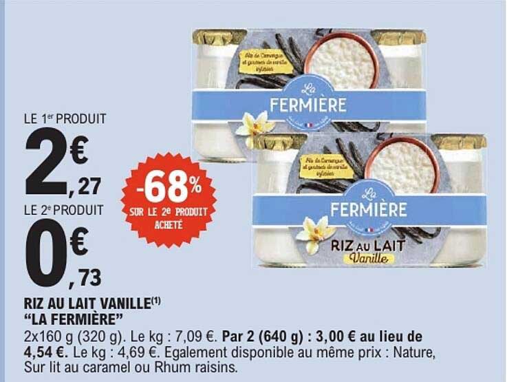 RIZ AU LAIT VANILLE «LA FERMIÈRE»
