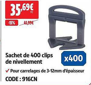 Sachet de 400 clips de nivellement