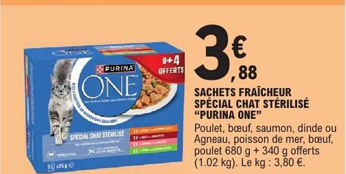 SACHETS FRAÎCHEUR SPÉCIAL CHAT STÉRILISÉ “PURINA ONE”
