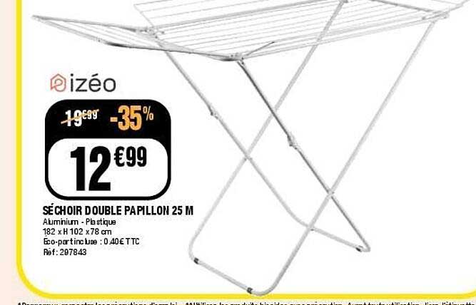 SÉCHOIR DOUBLE PAPILLON 25 M