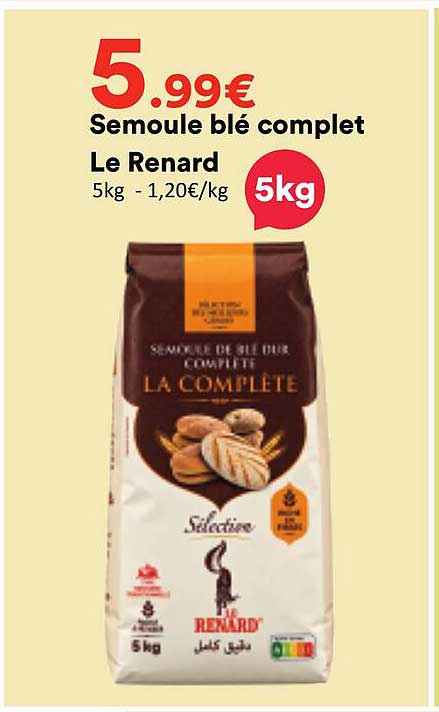 Semoule blé complet Le Renard