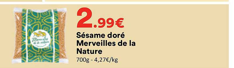 Sésame doré Merveilles de la Nature