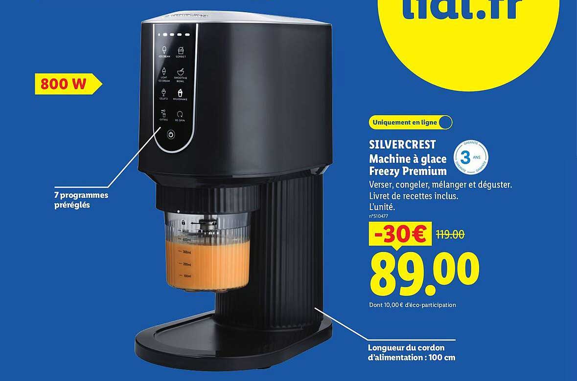 SILVERCREST Machine à glace Freezy Premium