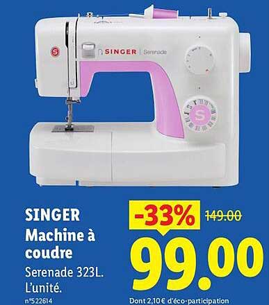 SINGER Machine à coudre Serenade 323L. L’unité.