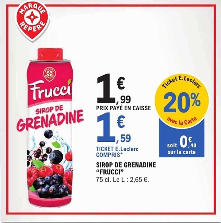 SIROP DE GRENADINE “FRUCCI”