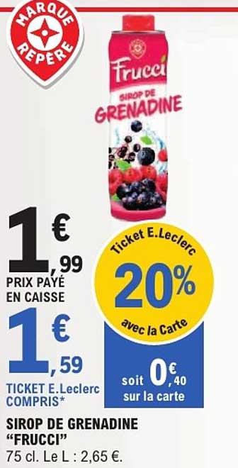SIROP DE GRENADINE “FRUCCI”