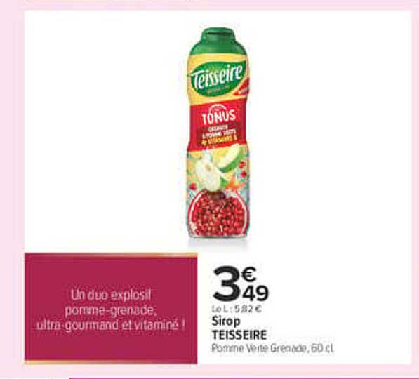 Sirop TEISSEIRE Pomme Verte Grenade, 60 cl
