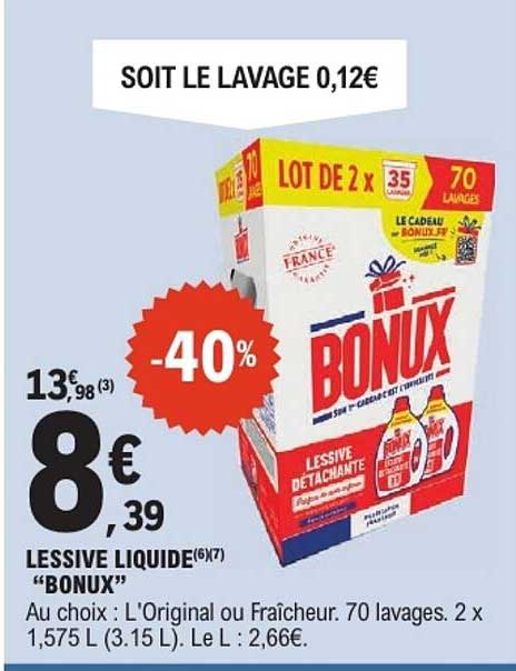 SOIT LE LAVAGE 0,12€