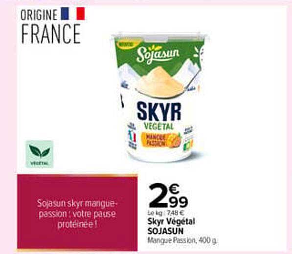 Sojasun skyr mangue-passion : votre pause protéinée !