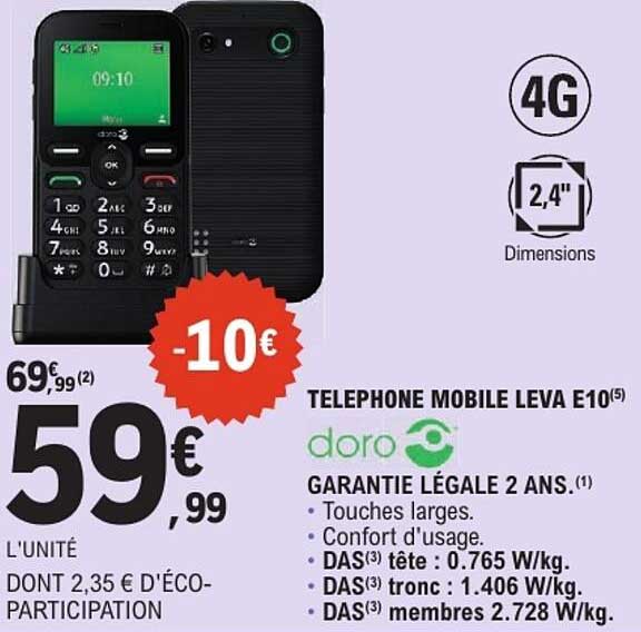 TELEPHONE MOBILE LEVA E10